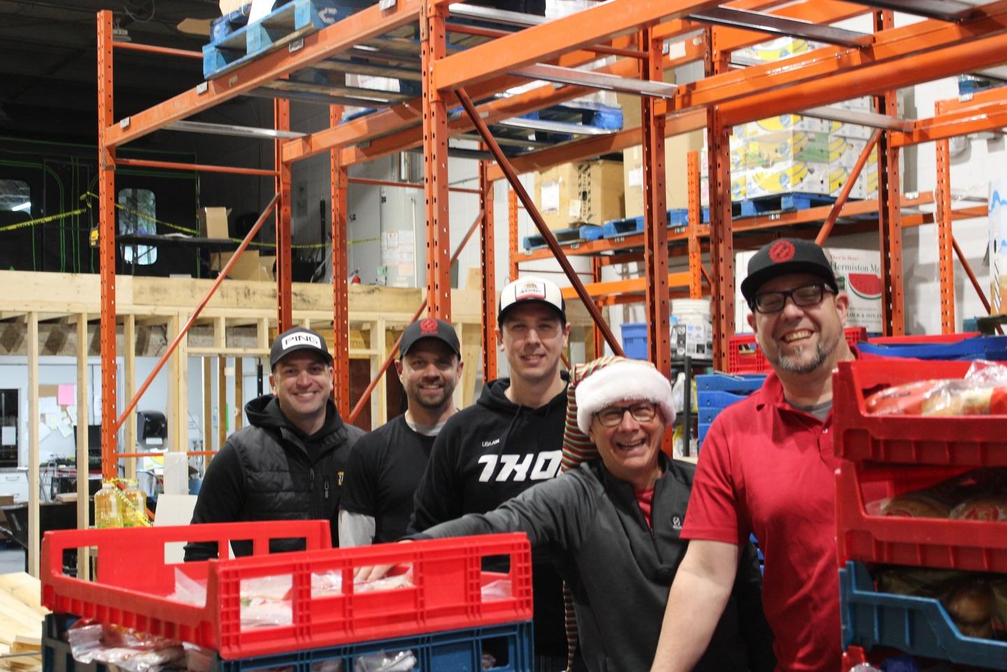 Volunteers at a food bank